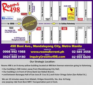 perfectly situated in the Metro www.rooms498.com DAILY AND MONTHLY ROOM RENTALS Events & Party Venue /Wedding/Debut/Kids Birthday